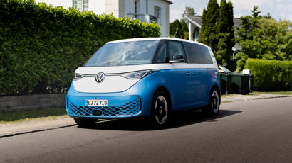 ID. Buzz blå og hvid fra Semler Mobility