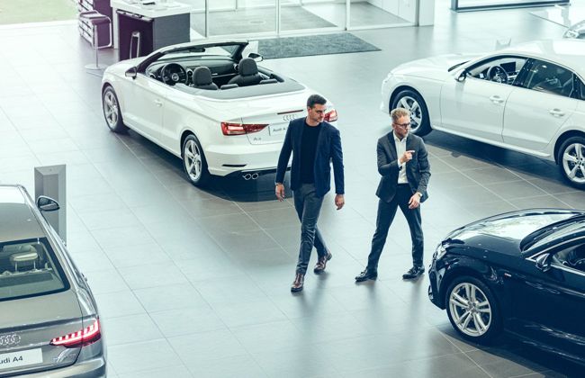 Semler Mobility bilforhandlers bilforretning set oppefra