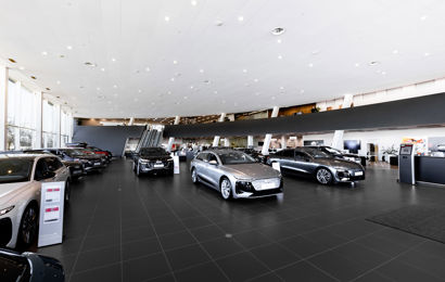 Biler i Audi Gladsaxes showroom 